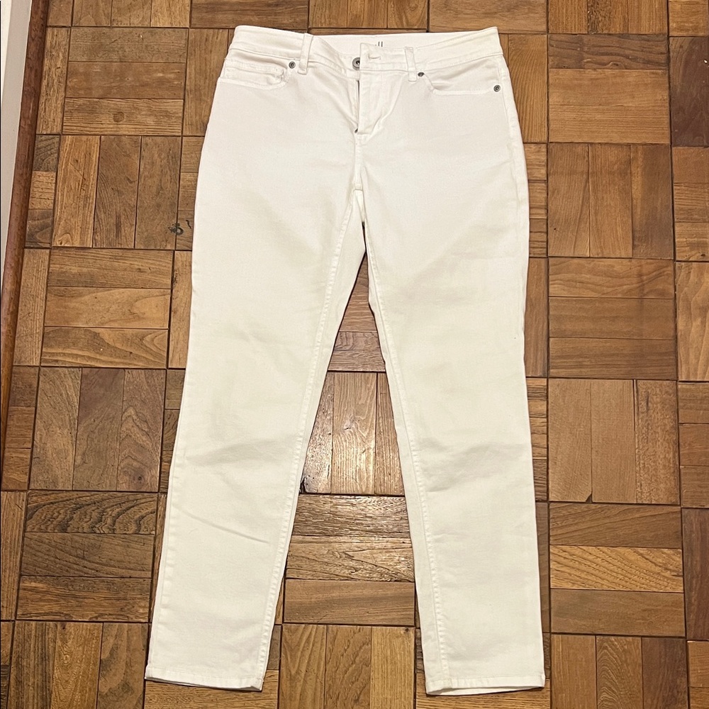 J. Jill Women's Straight Leg Cream Jeans